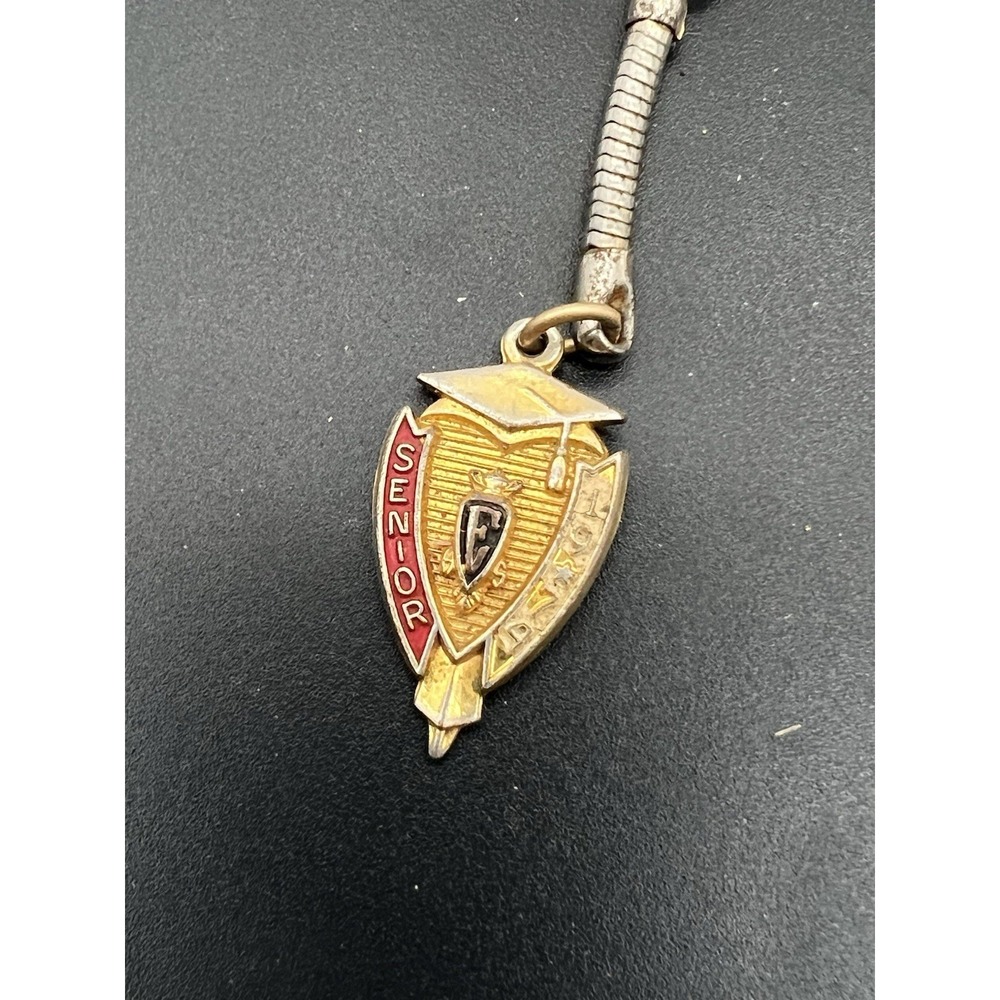 Vintage 1974 Senior "E" Gold Tone Graduate Collectible Pendant Charm